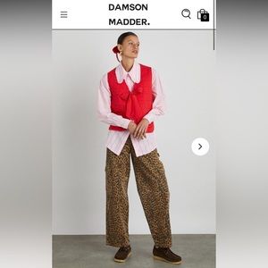 Leopard Cargo Jeans (Damson Madder) Never Worn, Size UK 10.